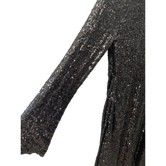 Alter’d State Plus Drama Sleeve Midi Black Full Sequined Party Dress Size XXL - Picture 8 of 10